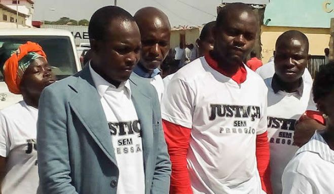 Elementos do Justiça sem Pressão, um grupo criado pelo MPLA para solidarizar-se com o poder judicial.