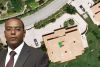 Obras da construção da mansão de José Massano, que tem um jardim anexo com piscina