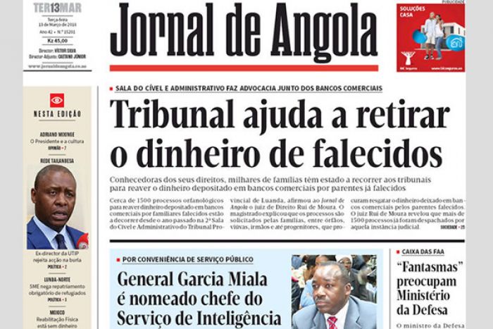 Jornal de Angola “fechou” 2018 com um prejuízo de 444 mil dólares